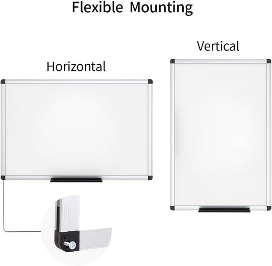 VIZ-PRO Magnetic Whiteboard, 36 x 24 Inches, Dry Erase Board for Wall