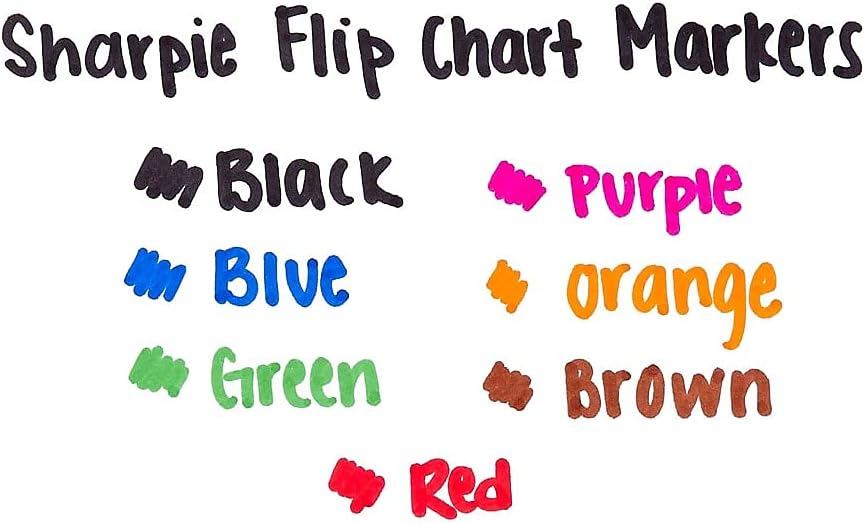 Sharpie 22480PP Flip Chart Marker, Bullet Point, 8/PK, Assorted