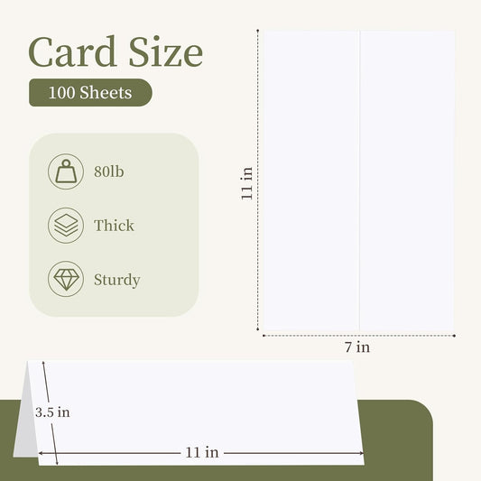 Blank Tent Cards Printable 3.5" x 11" 100 Sheets