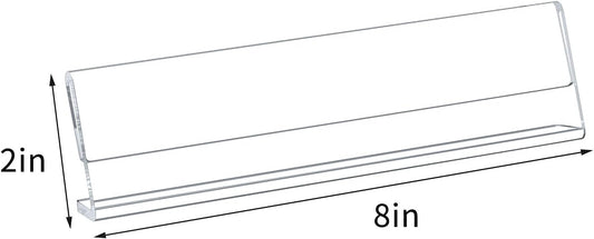AITEE 12 Pack Acrylic Name Plates L-Shaped Display Holder for Office Desks