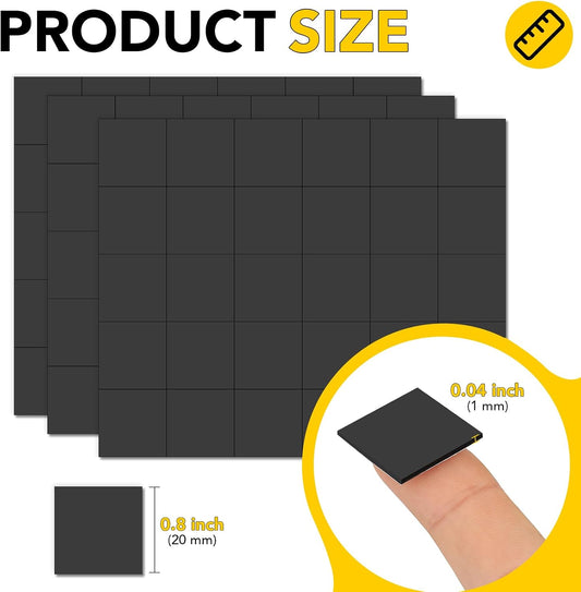 DIYMAG Magnets with Adhesive Backing 300Pcs Squares 0.8 x 0.04inch