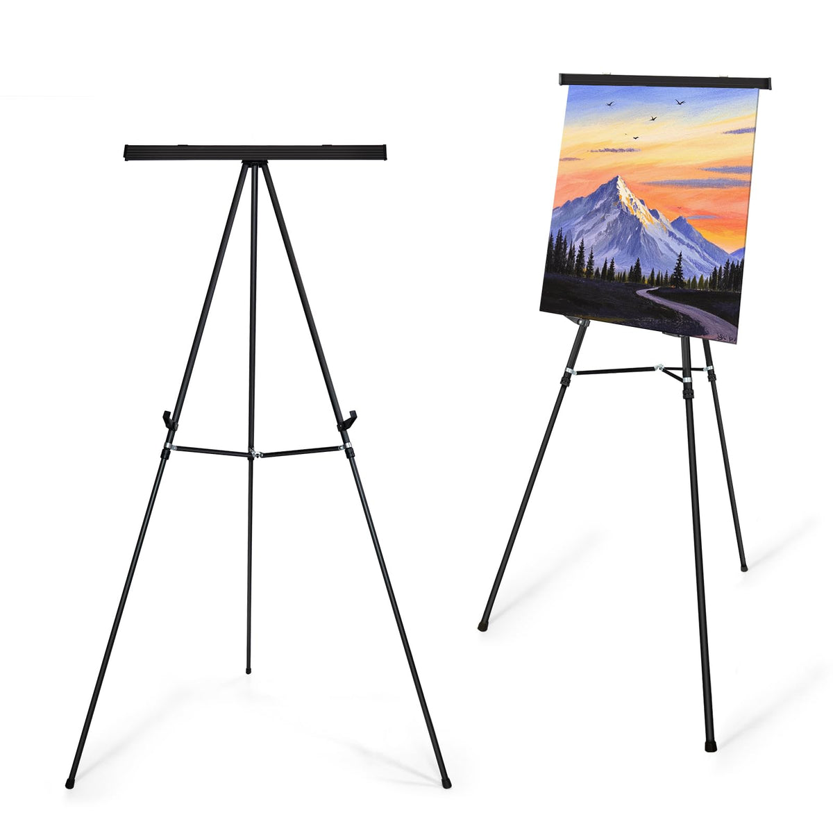 Falling in Art 63 1/2'' Lightweight Aluminum Flip Chart Display Easel Stand