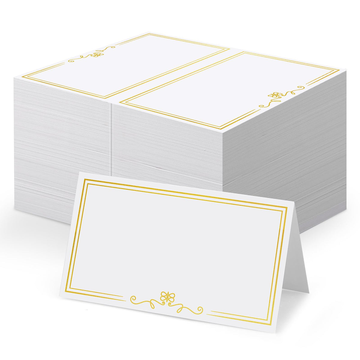 150Pcs Place Cards for Table Setting Wedding Cards with Gold Foil Border