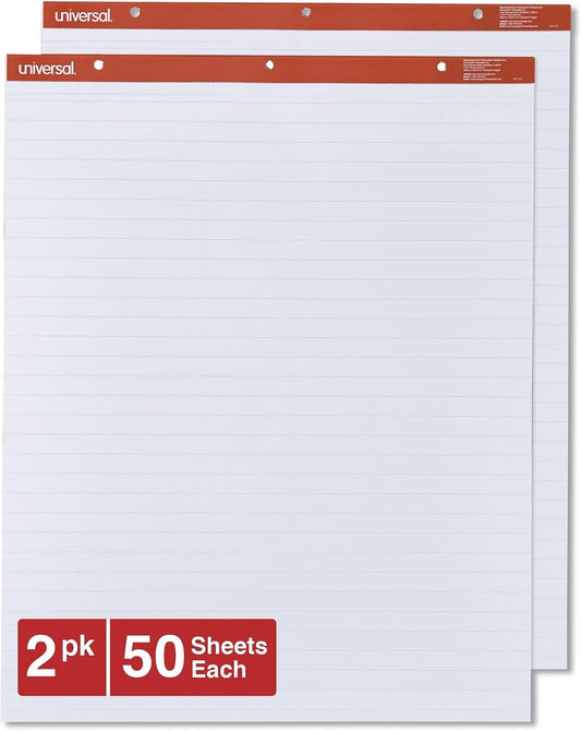 Universal 35601 Recycled Easel Pads, Faint Rule, 27 x 34, White, 50 Sheet (Case of 2)