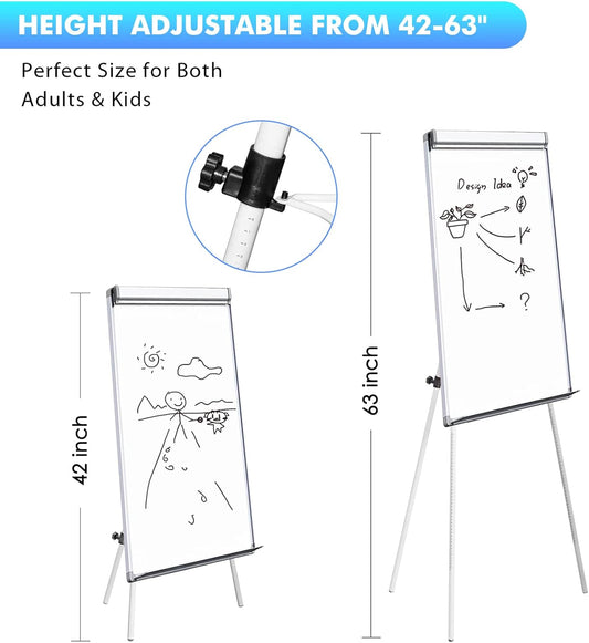 Maxtek Easel Whiteboard 36 x 24 in, Stand Tripod with Height Adjustable