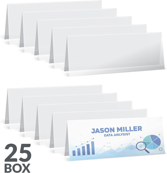 C-Line Rigid Plastic Name Tent Holders, 4.25 x 11, Clear, 25/PK (87507)