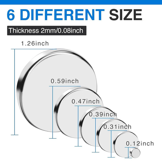 TRYMAG Small Strong Magnets, 6 Sizes Rare Earth Magnet, 255Pcs
