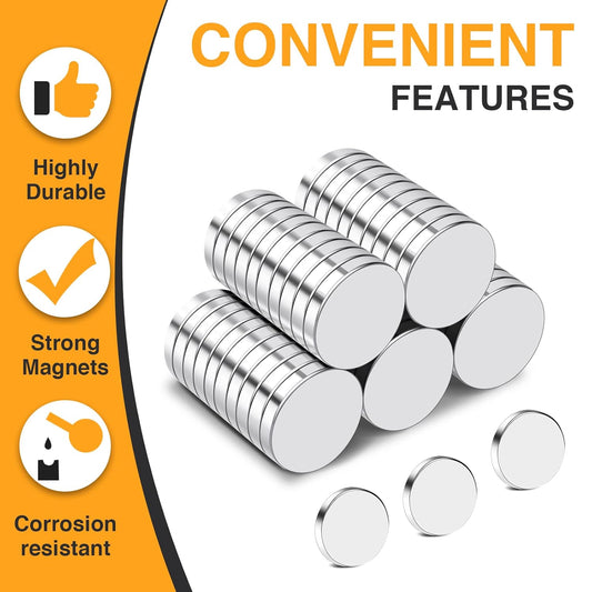 TRYMAG 80Pcs Small Round Magnets, 8x2mm Refrigerator Magnet