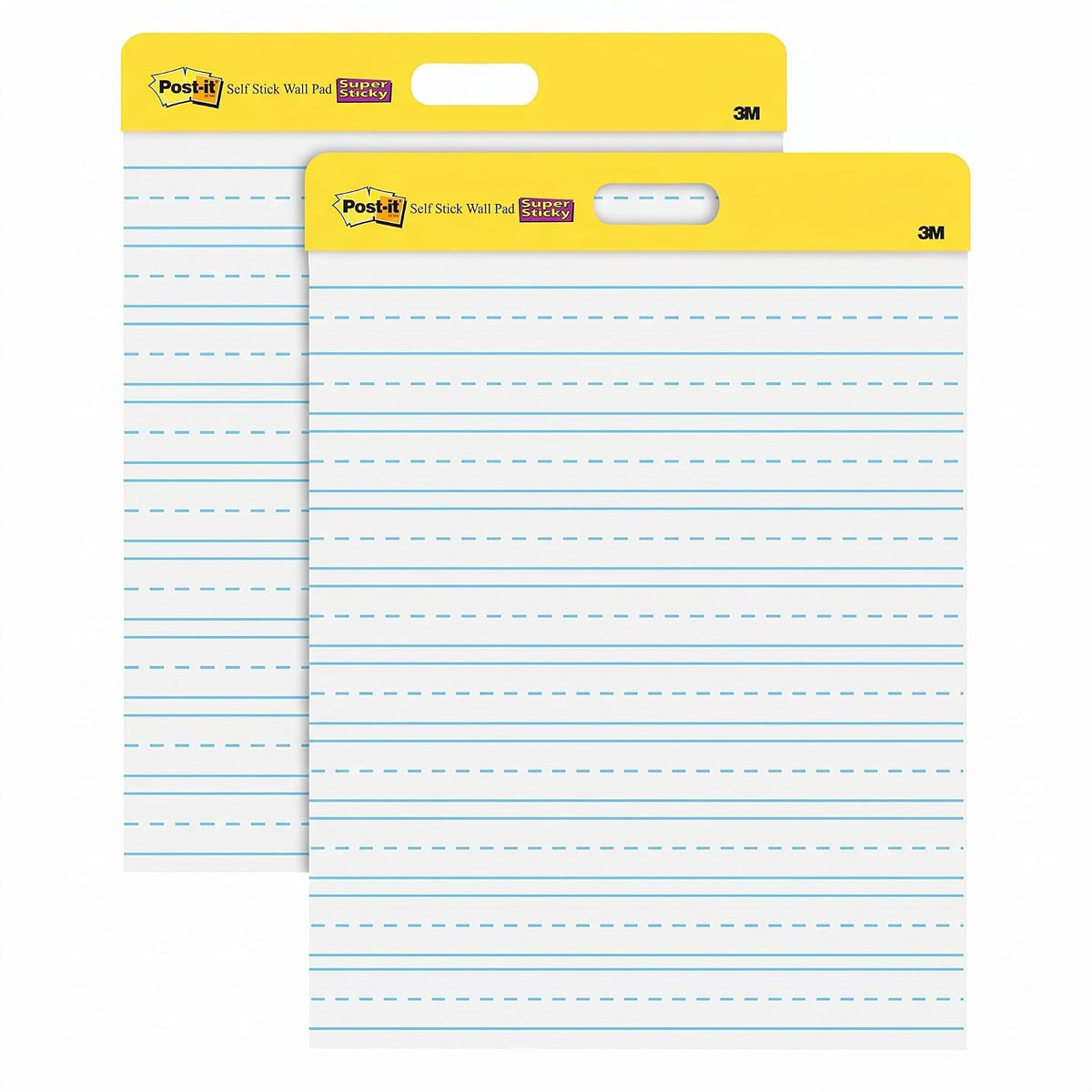Post-it Easel Pad, 20 x 23 in, White Lined, 2 Pads, With Command Strips
