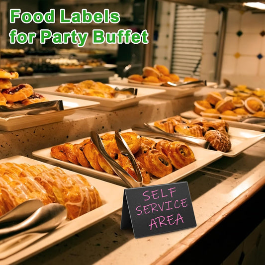 20Pcs Food Labels for Party Buffet, Mini Chalkboard Signs for Food