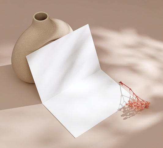 3,5x5"Plain White Folding Tent Cards (Set of 50)-7x5"Folds to 3,5x5"- Simple Blank Card Stock for Writing, Stamping, Drawing - Make Your Own Note, Thank You Cards