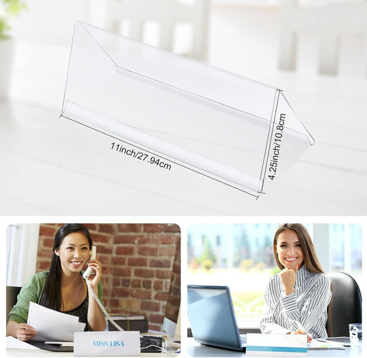 15 Pieces Acrylic Name Plate for Desk, 11" X 4.25" Name Tent for Meeting