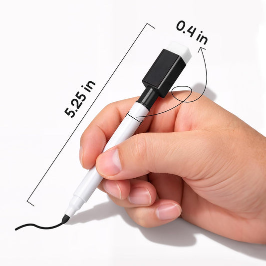 72 Pcs Black Magnetic Dry Erase Markers, Fine Point, Eraser Cap