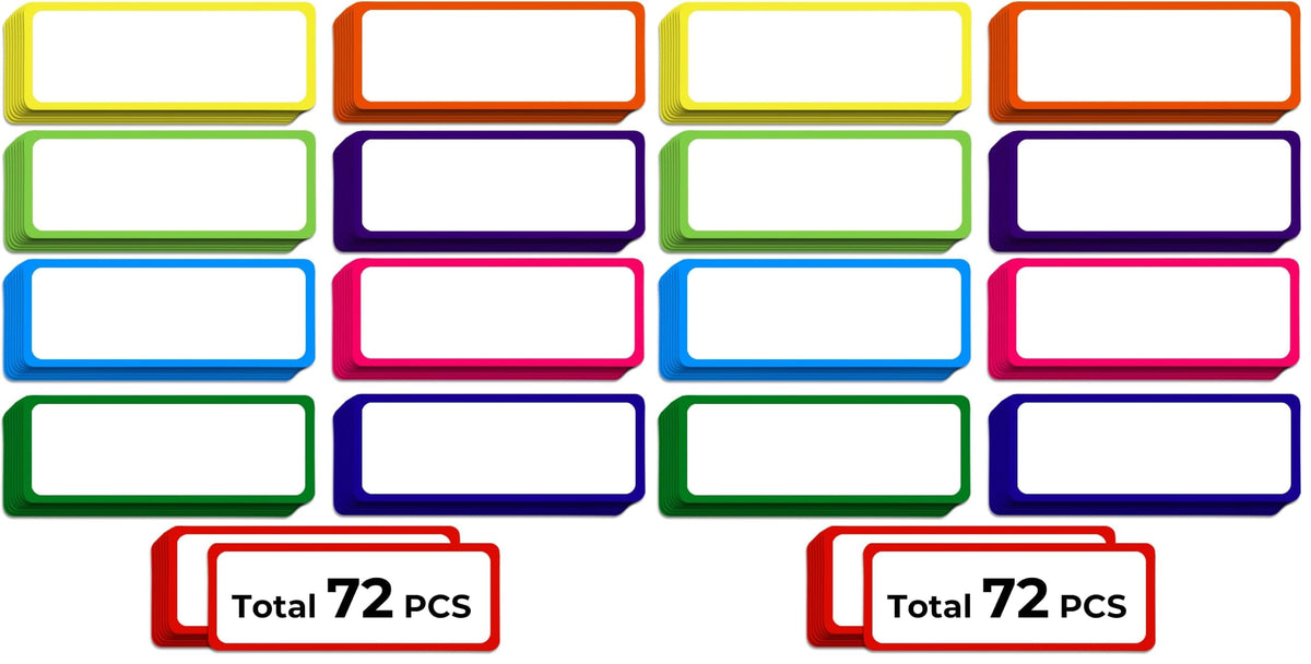 Utron 72PCS Magnetic Dry Erase Labels, 3.2"x1.2" Reusable Colorful Name Plates, Waterproof Magnetic Label Stickers for Home, Office, School, Refrigerator, Locker, White Board (9 Colors)