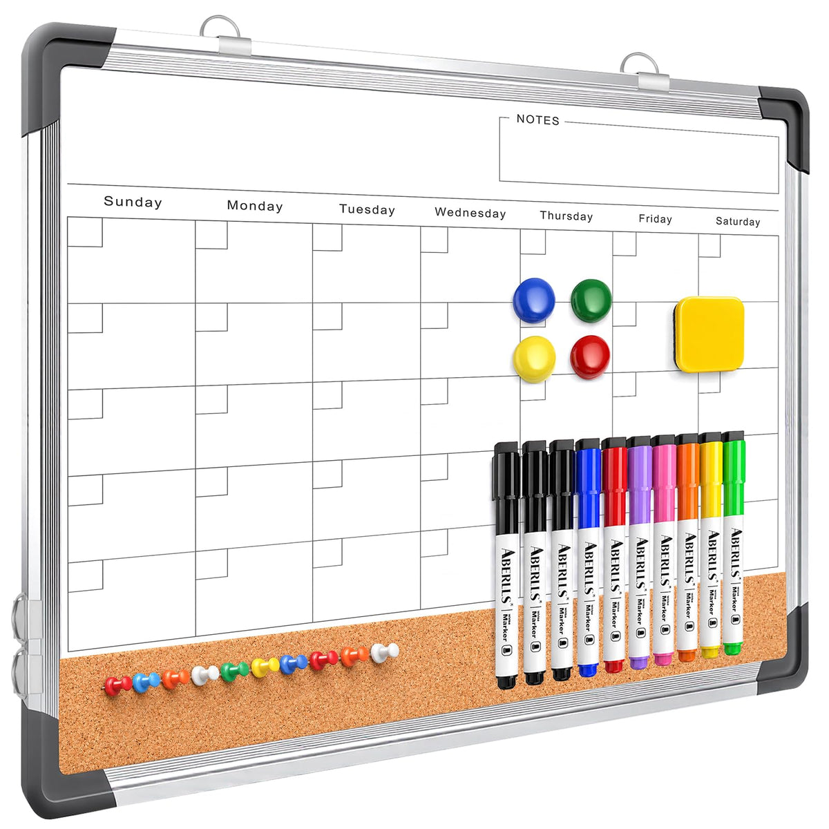 Weekly Calendar Whiteboard for Wall, Dry Erase Board, Magnetic White Board