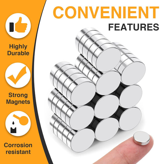 TRYMAG Small Neodymium Magnets, 200Pcs Round Rare Earth Magnet 8x3mm