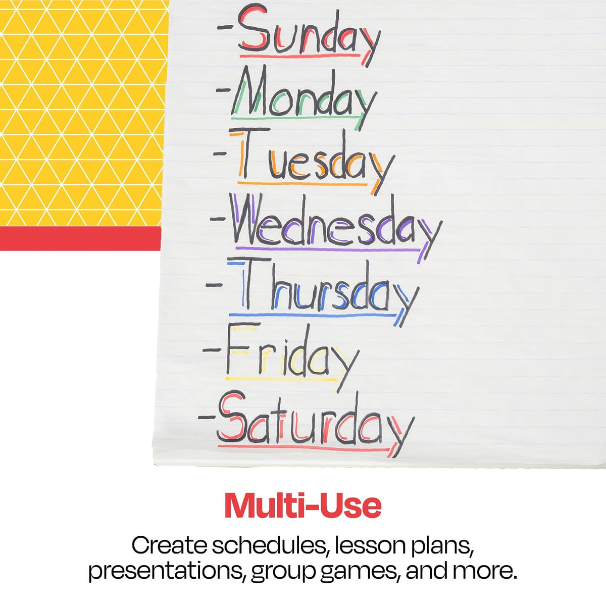 School Smart Flip Chart Paper for Easels and Bulletin Boards, 27 x 34 Inches, 50 Sheets, Pack of 4