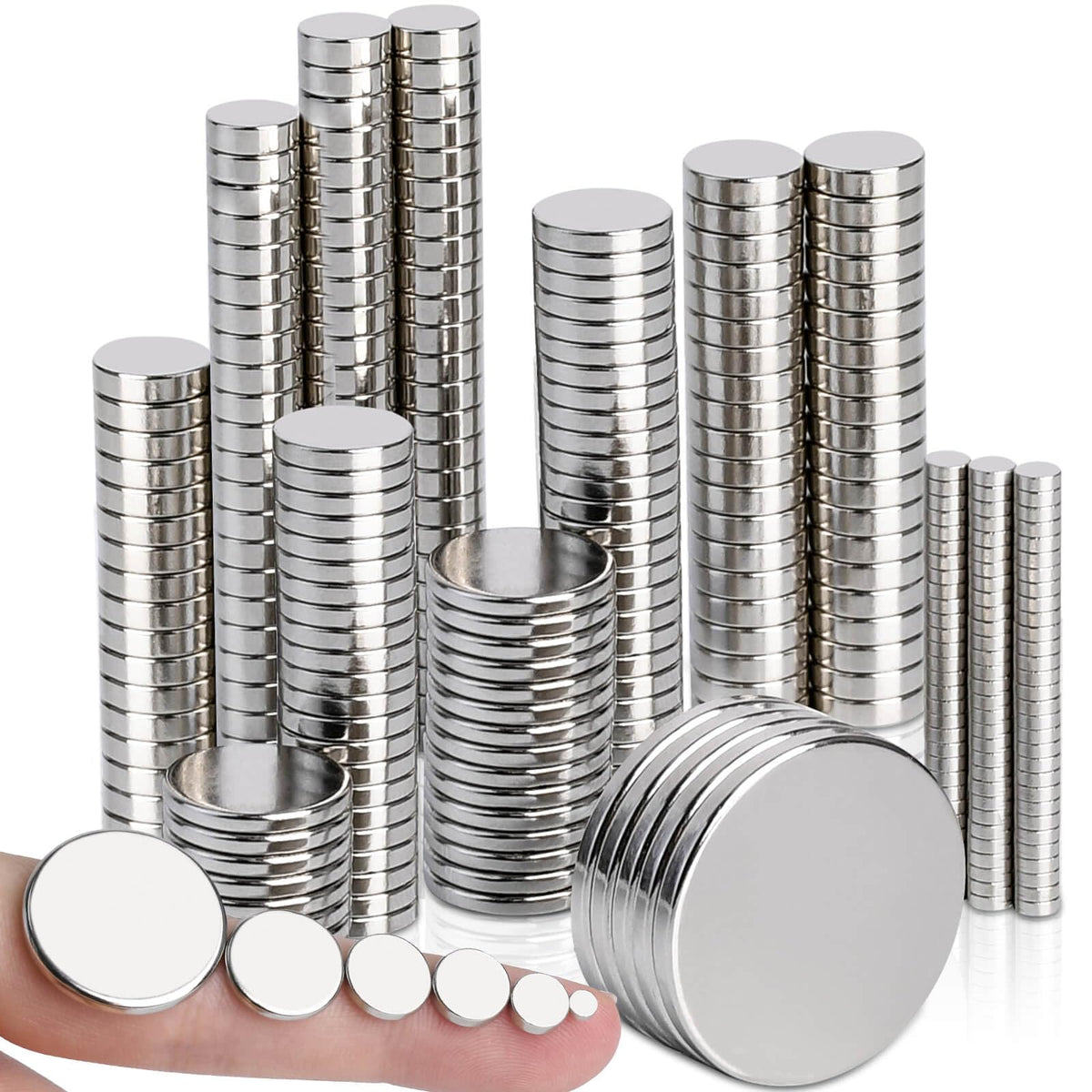 MIN CI 100 Pcs Strong Round Small Rare Earth Magnets, Mini Refrigerator Neodymium Disc Magnet for Whiteboard Locker Fridge DIY Crafts Dry Erase Board Cabinets