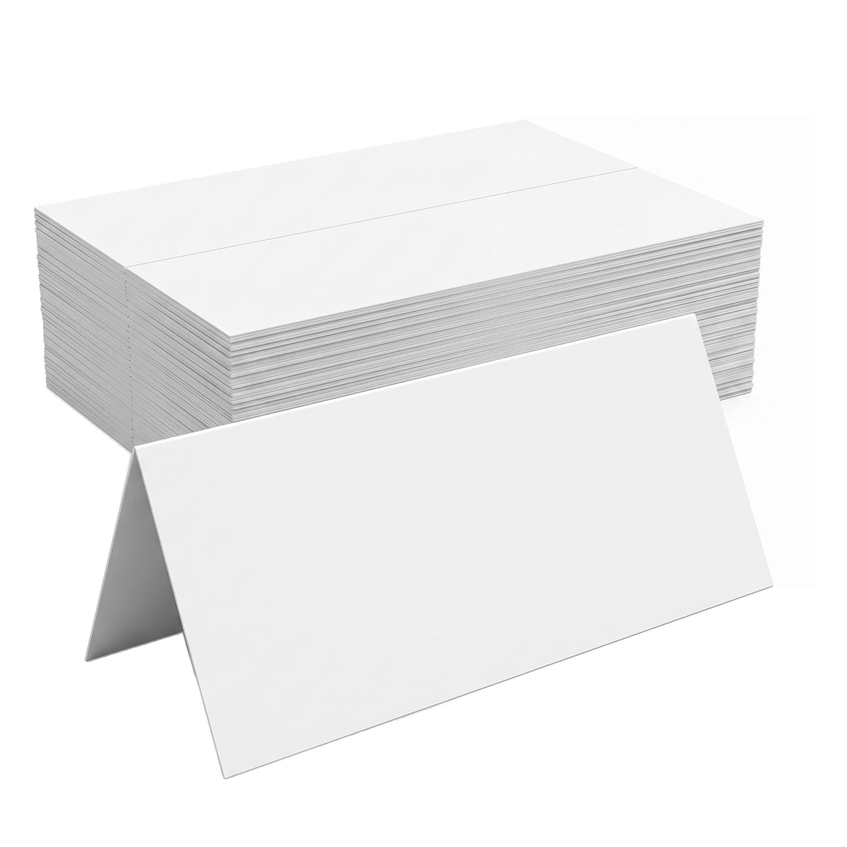 30 Pack Printable Name Tent Cards,3.5"x 11" Blank Folding Paper for Place Cards & Table Cards(White)