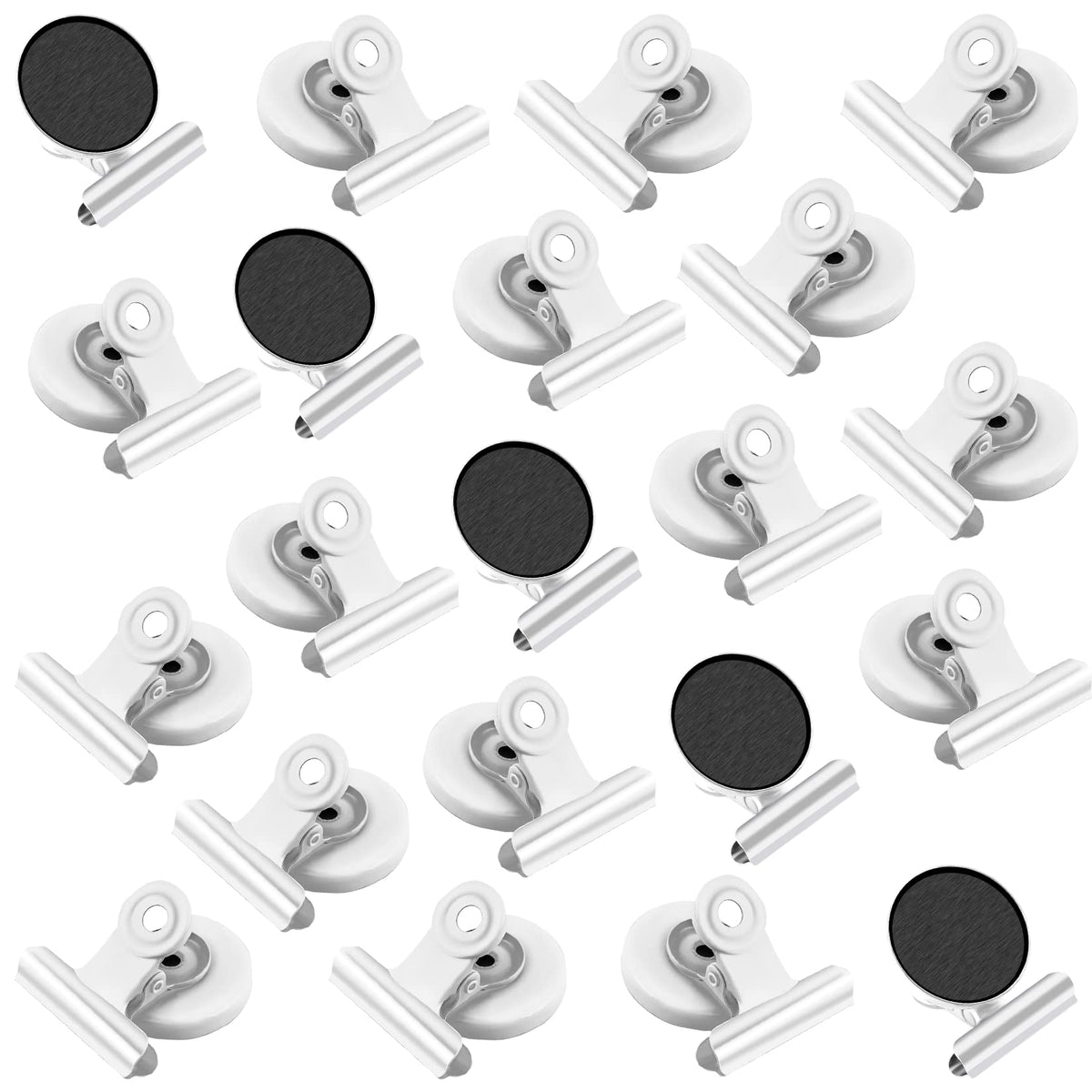 VNDUEEY 20 Pack Fridge Magnets Refrigerator Magnets, Strong Magnetic Clips Heavy Duty, Magnet Clips for Whiteboard, Magnets for Fridge Locker Office Accessories (Silver)