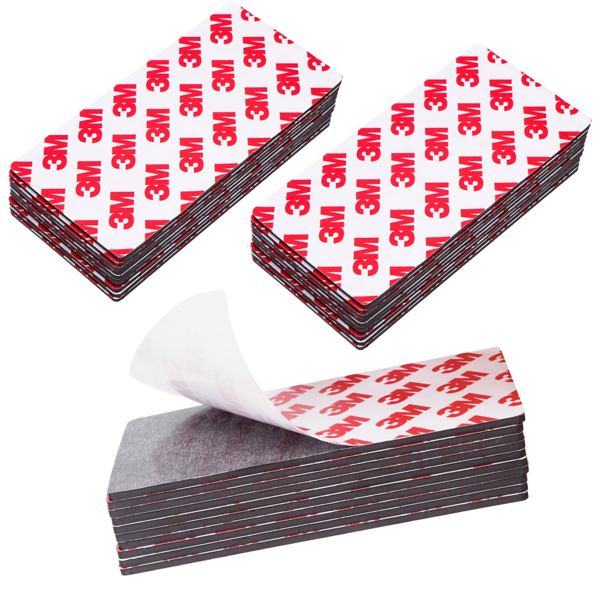 16 Pack Magnetic Strip, Magnetic Tape with Adhesive Backing, Magnet Strips Heavy Duty (3" X 1") Strong Adhesive Magnetic Strips for DIY, Fridge, Whiteboard, Crafts, Signs, Cabinet(Right Angle)