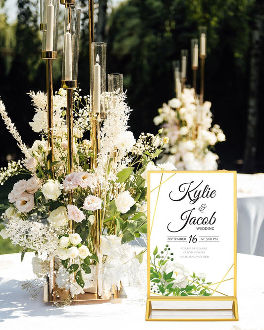 12 Pack Gold Acrylic Sign Holders 4x6 Menu Flyer Holder