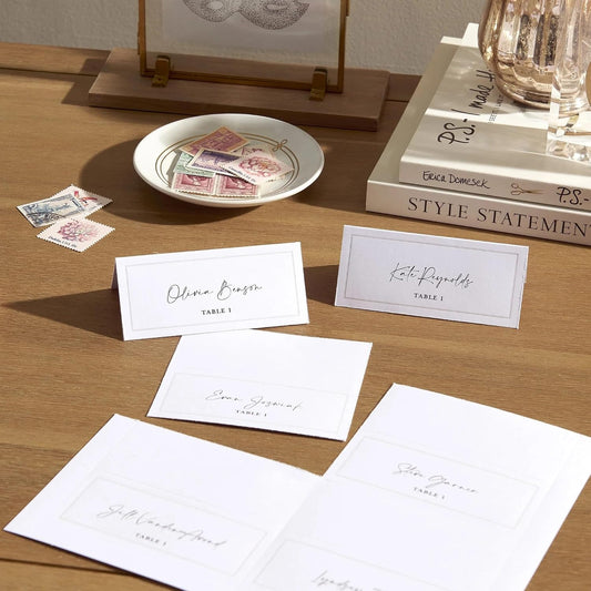 Gartner Studios Printable Place Cards, White Pearl Border, 48 Count