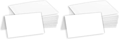Hamilco White 80lb Cover Heavy 3.5x11 Tent Place Cards for Weddings (100PK)