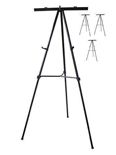 Audio-Visual Direct Adjustable Aluminum Flip-Chart Easel, 37"-70", Black