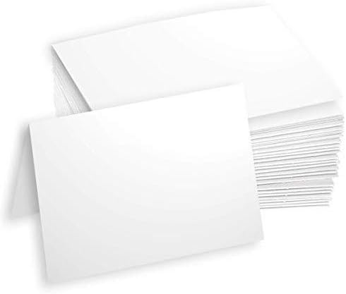 Hamilco White 80lb Cover Heavy A2 Tent Cards for Weddings & RSVP (100PK)