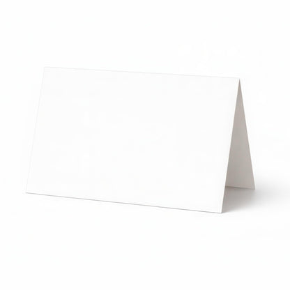 96 Pack Mini Place Cards 3.5” x 2” – Folded Table Tent Cards, 80lb Cover – Blank Printable Name Cards for Weddings, Parties, Events & Food Labels (Black)