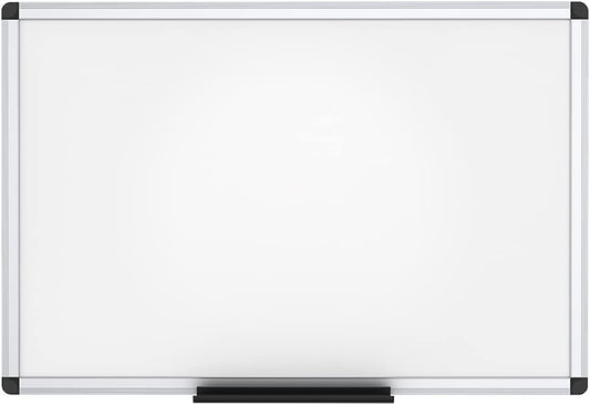VIZ-PRO Dry Erase Board/Magnetic White Board, 48 X 32 Inches, Silver Aluminium Frame