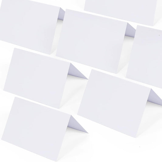 Place Cards for Table Setting, 50 Pcs Blank Tent Cards - 3.7x2.48 In
