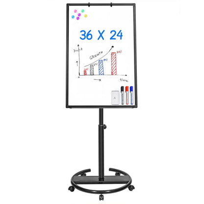 Maxtek Whiteboard on Wheels 40 x 28 in, Magnetic Rolling Dry Erase Easel