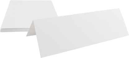 30Pack Blank Tent Cards, Large 3-1/2" x 11" Folded Name Place Cards for Table Setting, Wedding, Party, 7" x 11" Folds to 3-1/2" x 11"