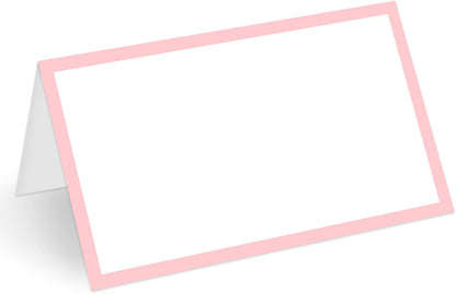 25 Pcs Blush Pink Place Cards, Blank Tent Name Cards for Food Buffet, Dinner Party, Wedding Reception, Bridal Shower Table Setting -02