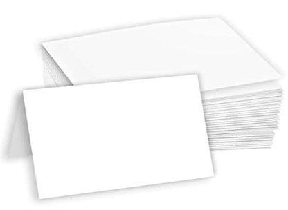 Hamilco White 80lb Cover Heavy 3.5x11 Tent Place Cards for Weddings (100PK)