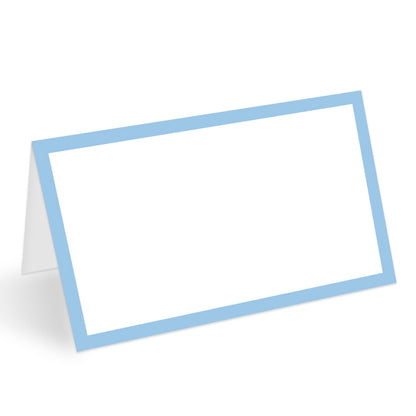 Dusty Blue Border Place Cards for Table Setting, Blank Name Card for Banquet, Set of 25 Seating Cards for Wedding Reception Baby Shower Birthday Party and Events-04