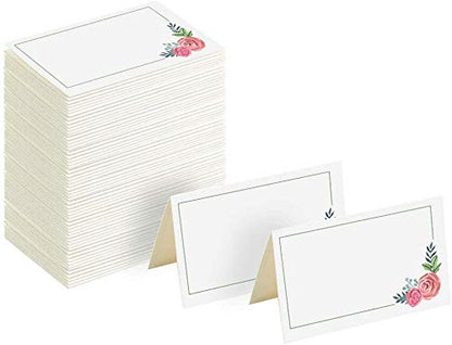 120Pcs Premium Place Cards, Small Table Cards with Gold Foil Border, 2" x 3.5" Tent Card, Escort Cards, Name Card, Wedding Place Cards for Wedding, Table, Dinner Parties, Seating Card