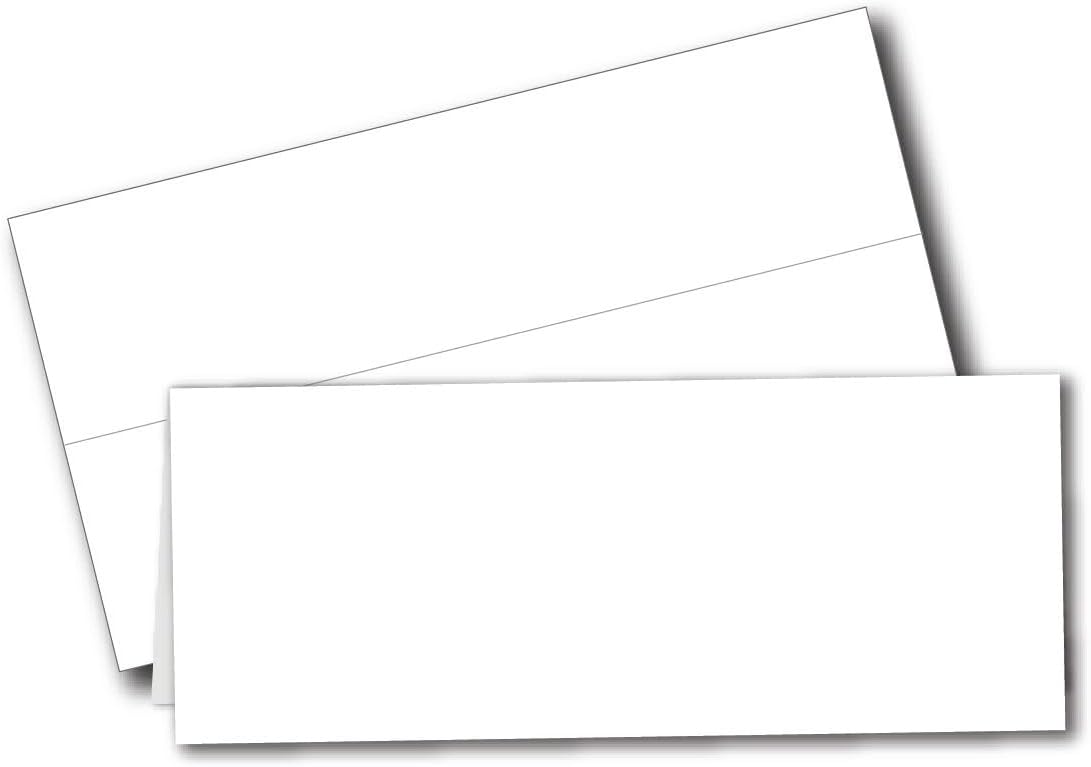 White Name Tent Cards 3.5" x 11" 80lb Cover (216gsm) - 25 Cards