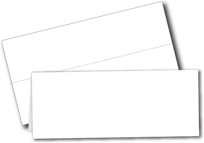 White Name Tent Cards 3.5" x 11" 80lb Cover (216gsm) - 25 Cards