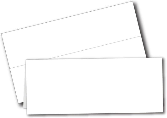 White Name Tent Cards 3.5" x 11" 80lb Cover (216gsm) - 25 Cards