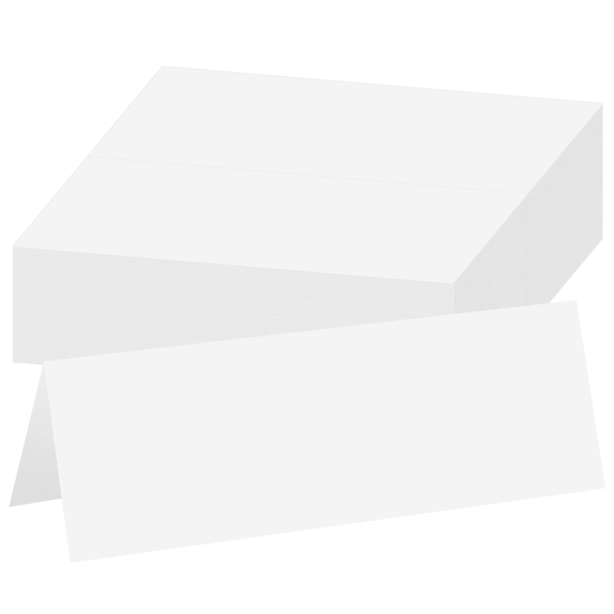 50 Pcs White 4" x 6" Folded Place Card Blank Note Tent Card 110lb/300gsm