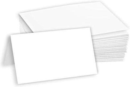 Hamilco White 80lb Cover Heavy 3.5x11 Tent Place Cards for Weddings (100PK)
