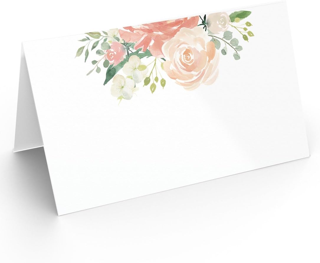 Printed Party Table Place Cards for All Occasions and Events, Set of 25 (Elegant Branch)