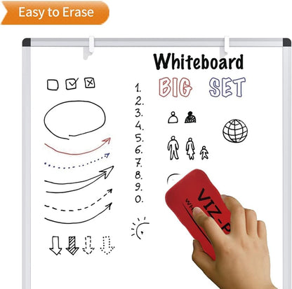 VIZ-PRO Whiteboard Easel, 36 x 24 Inches, Portable Stand Dry Erase Board