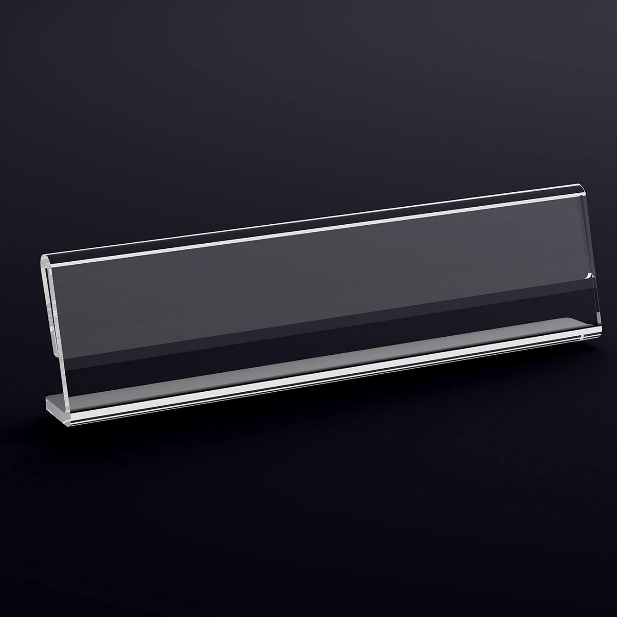 AITEE 12 Pack Acrylic Name Plates L-Shaped Display Holder for Office Desks