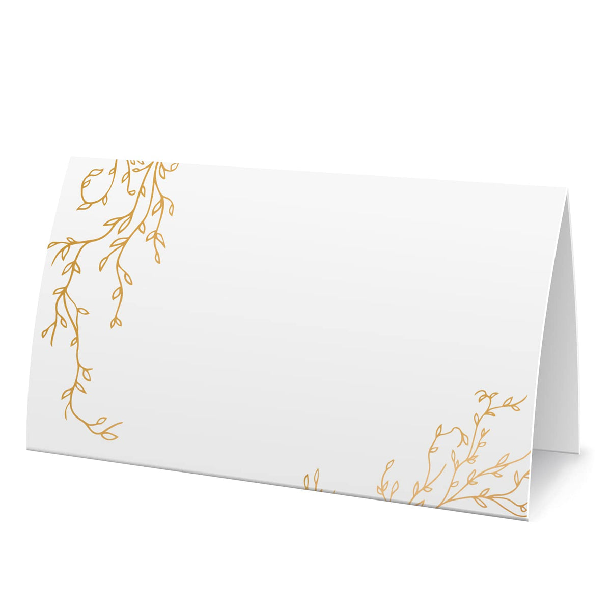 Golden Leaf Food Tent Labels - 25 Pack Wedding & Banquet Table Cards - Perfect for Place Cards, Buffet Food Labels (FZ-a07)