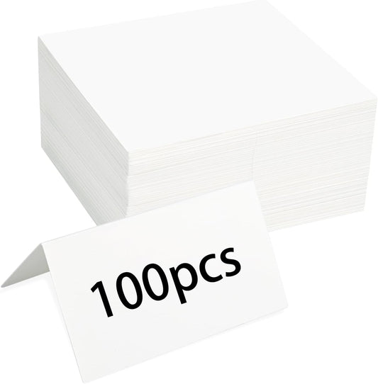 100-Pack Place Cards for Table Setting – 3.5"x2" Thick Cardstock Tent Cards