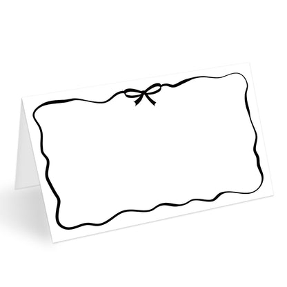 Dusty Blue Border Place Cards for Table Setting, Blank Name Card for Banquet, Set of 25 Seating Cards for Wedding Reception Baby Shower Birthday Party and Events-04
